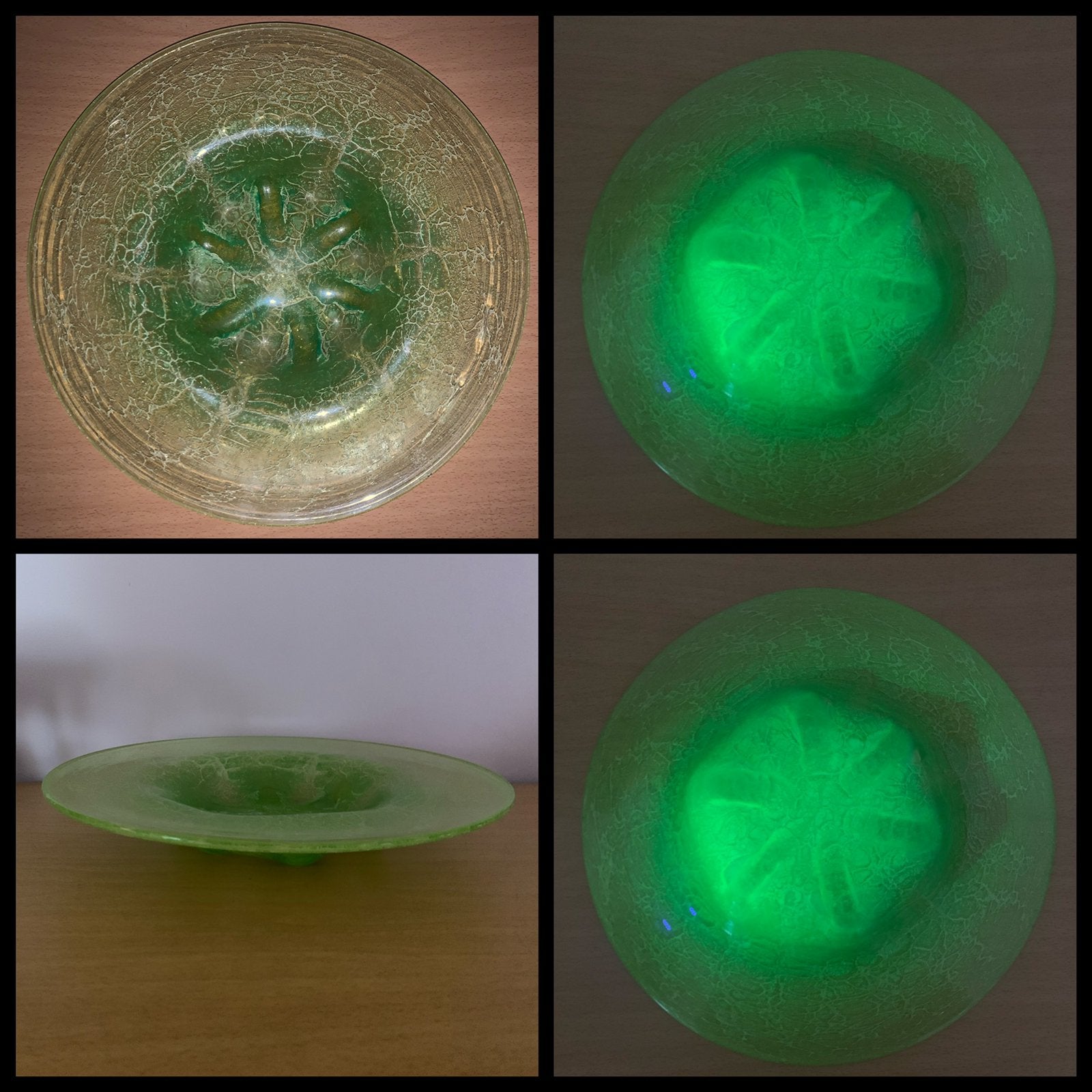 Prachtige Karl Wiedmann WMF ikora schaal uranium glas, Antiek en Kunst, Ophalen