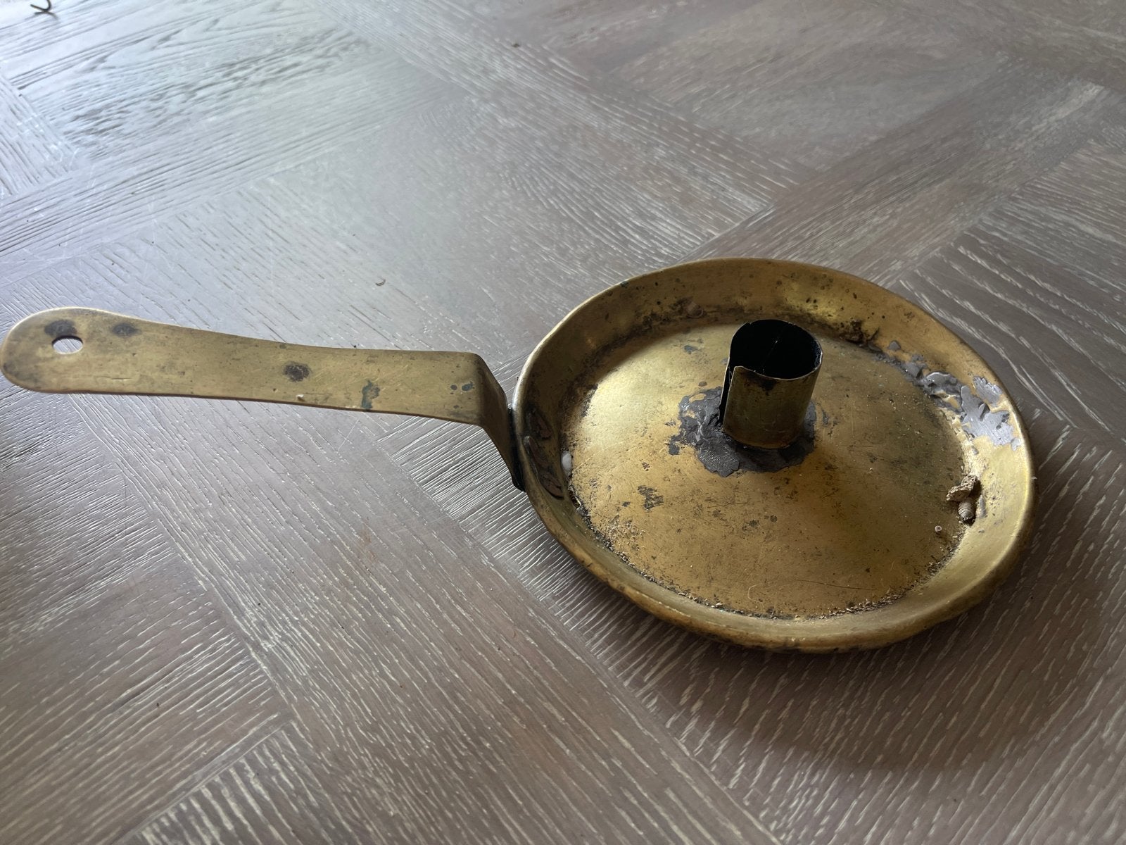Antieke Messing Blaker / Kamerkandelaar - Ø 15 cm, Ophalen of Verzenden, Koper of Brons