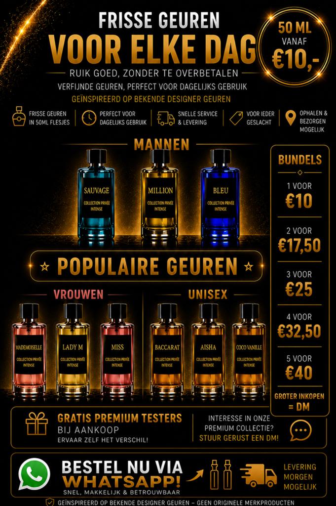 Designer geïnspireerde parfums 50ML vanaf €10, Ophalen, Nieuw