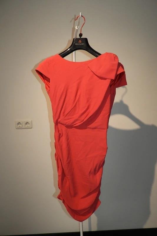 Elisabetta Franchi roze jurk grote strik gouden bedel IT 42, Zo goed als nieuw, Roze, Maat 36 (S), Boven de knie
