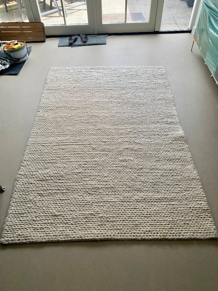 Wollen vloerkleed crème/off-white 156 x 235 cm, Ophalen, Gebruikt, 150 tot 200 cm, 200 cm of meer