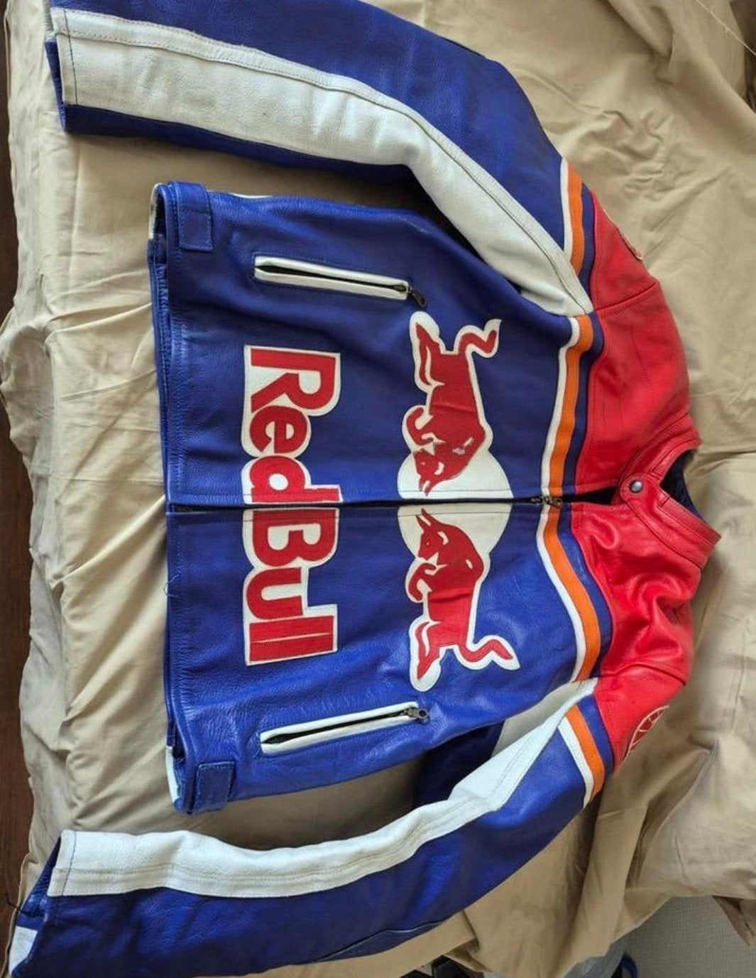 vintage red bull racing( leren )motor jas., Motoren, Ophalen of Verzenden, Tweedehands, Jas | leer, Red bull racing