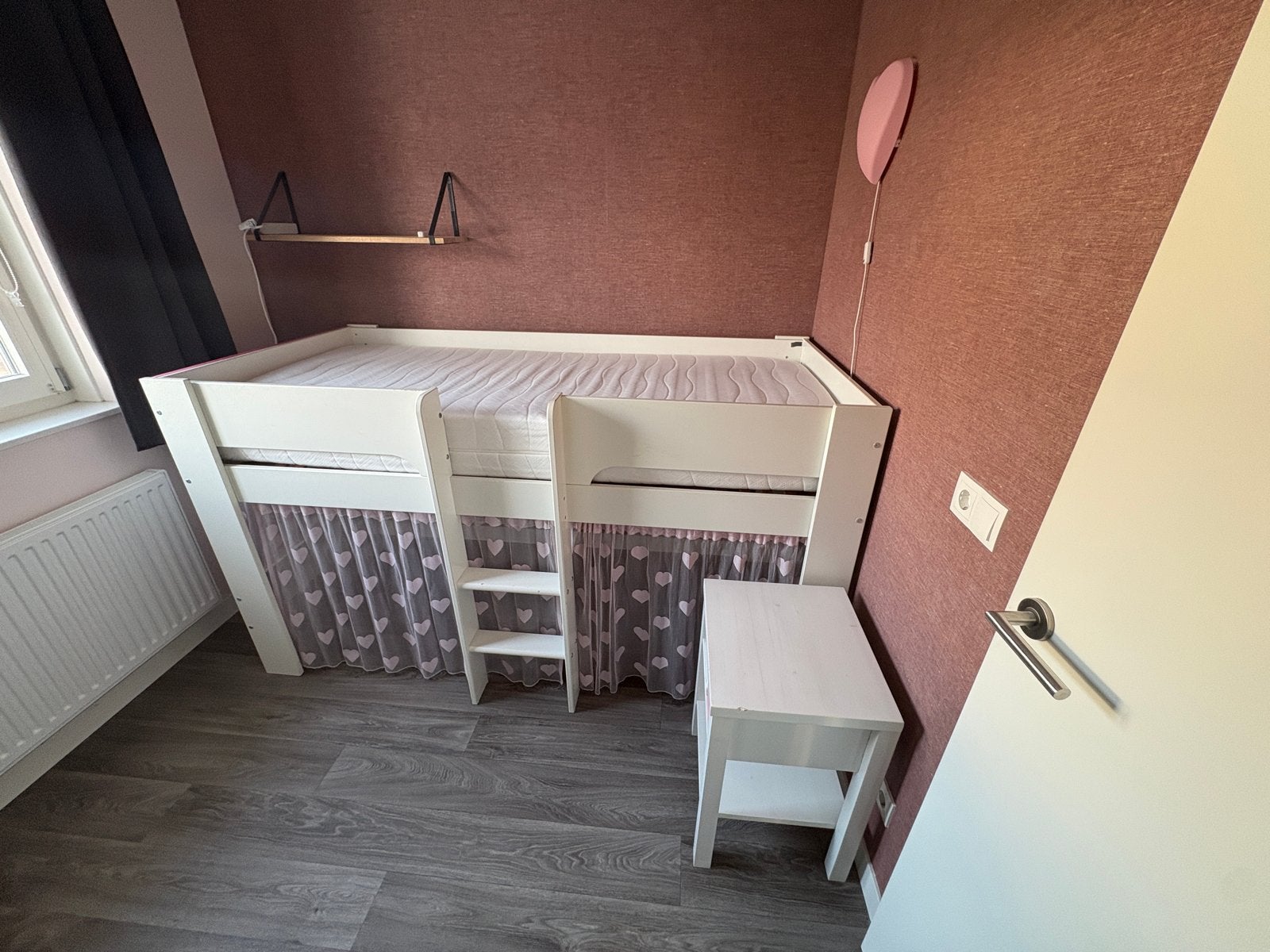 Hoogslaper met lattenbodem en matras, Ophalen, Gebruikt, 70 tot 85 cm, Hoogslaper of Stapelbed