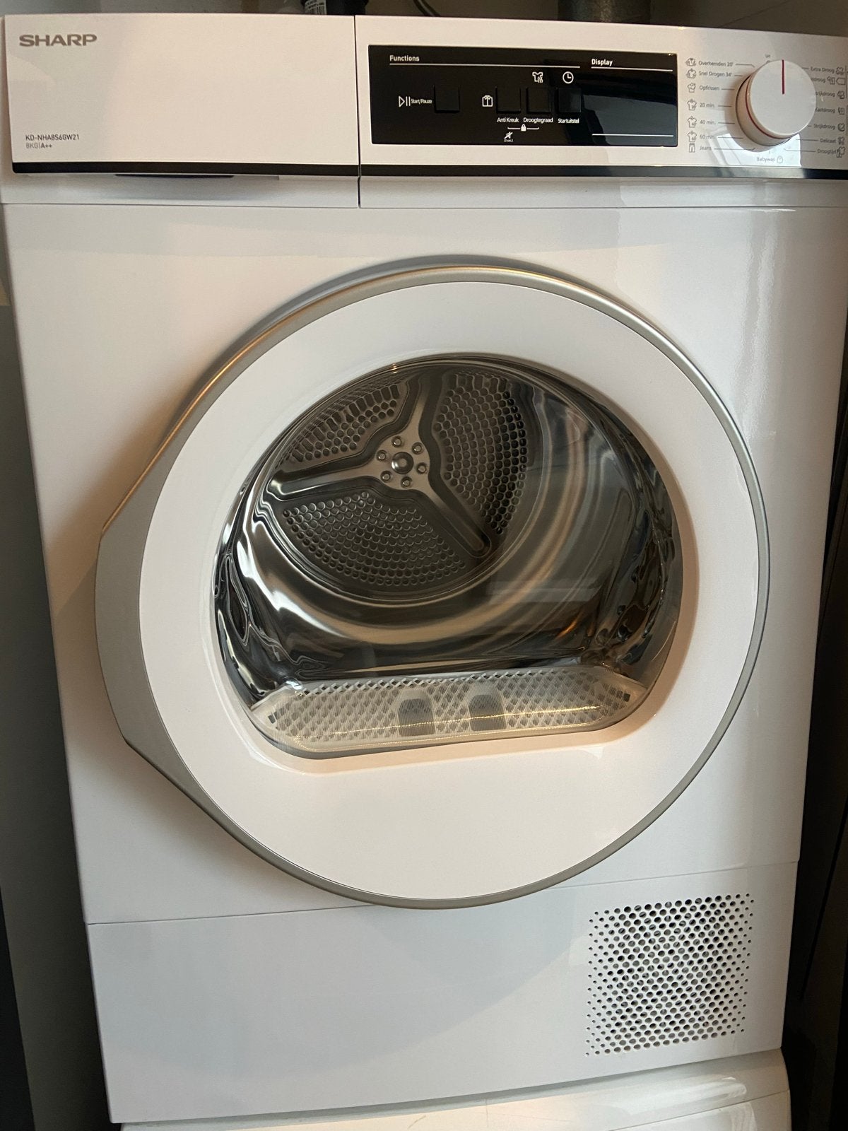 Sharp KD-NHA8S6GW21 droger 8kg - Zo goed als nieuw, Witgoed en Apparatuur, 8 tot 10 kg, Ophalen of Verzenden, Zo goed als nieuw