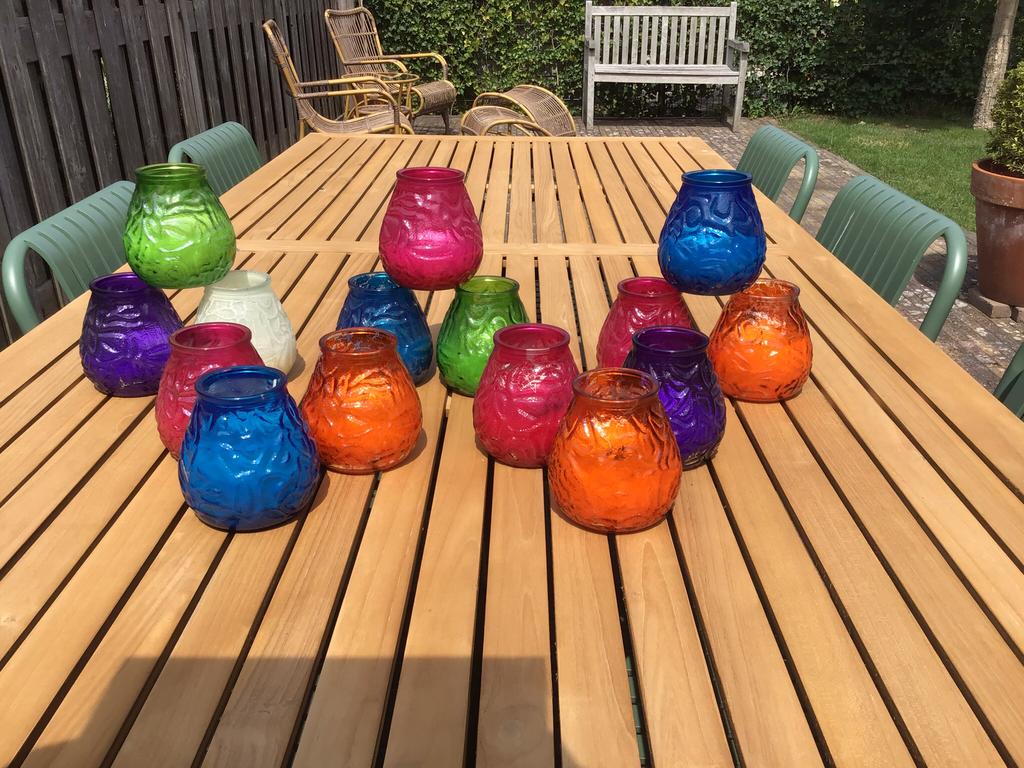 15 windlichten lowboys kaarsen lantaarn tuin terras camping, Ophalen, Zo goed als nieuw