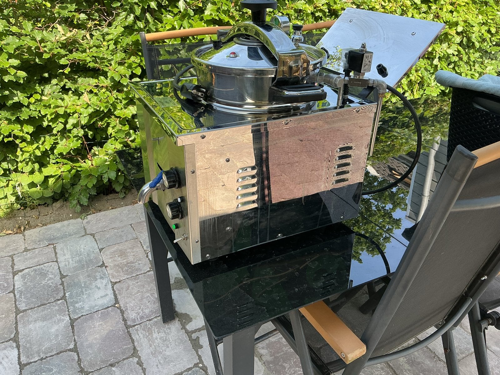 Chicken Express hogedruk frituur 15 liter zie foto.s.zgan ., 4 liter of meer, Ophalen, Zo goed als nieuw, Uitneembare binnenpan