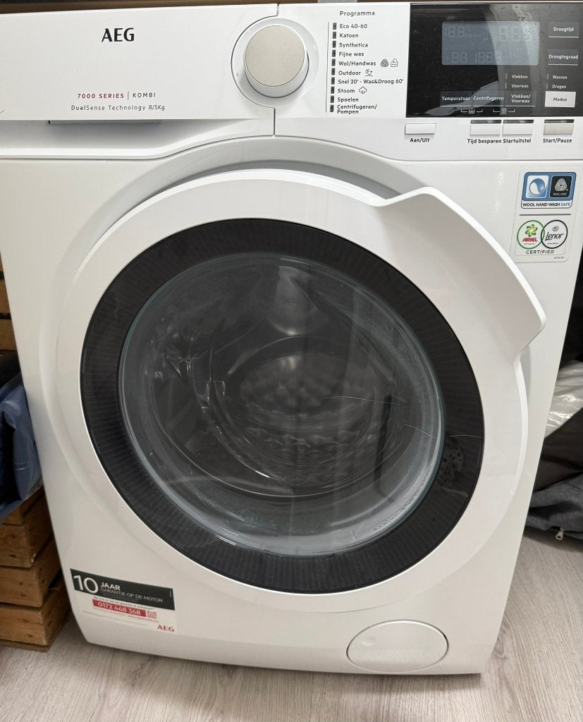 AEG was en droogcombinatie, 6 tot 8 kg, Ophalen, Gebruikt, 85 tot 90 cm
