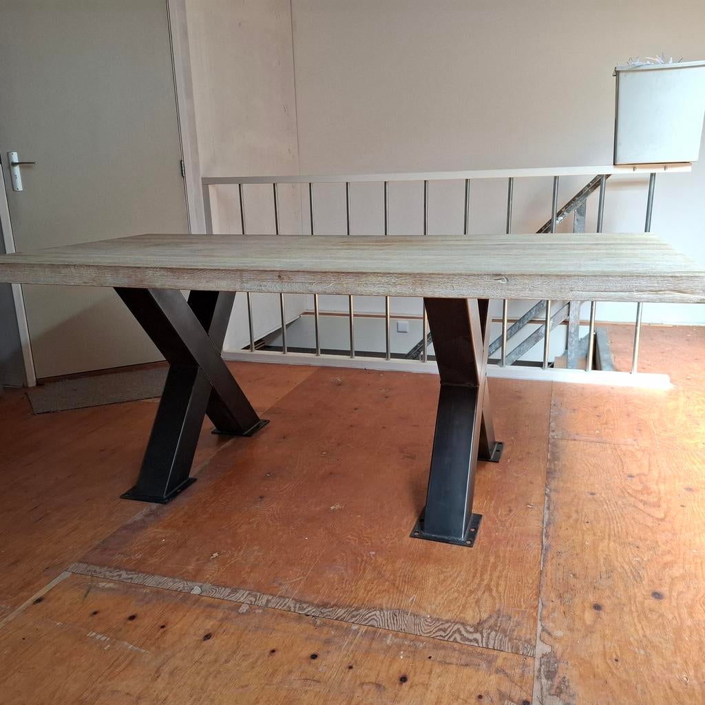 Houten eettafel 200x99 cm, Huis en Inrichting, Tafels | Eettafels, Ophalen, 200 cm of meer, 50 tot 100 cm, Zo goed als nieuw