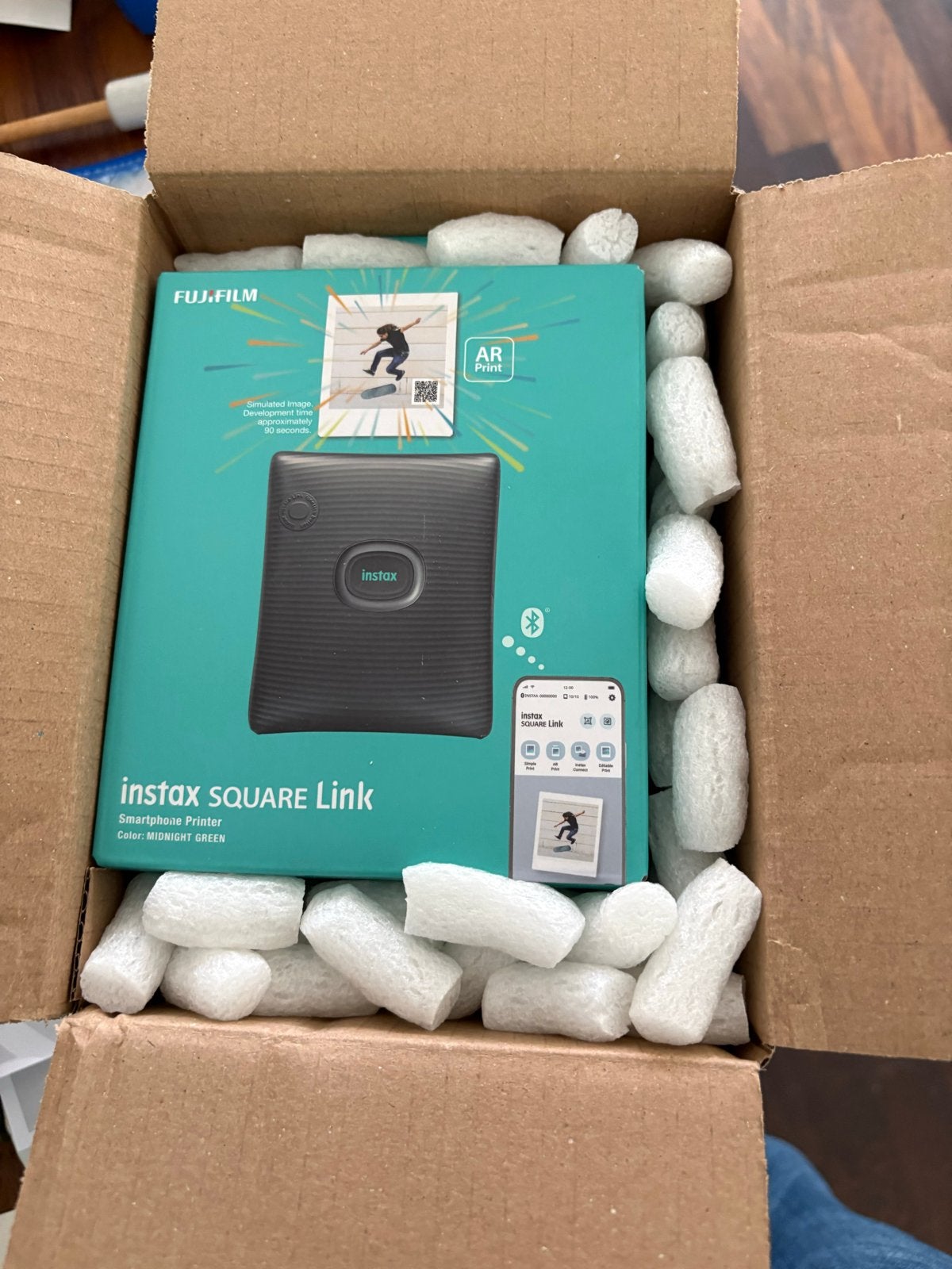 Nieuwe Fujifilm Instax SQUARE Link Midnight Green printer, Ophalen of Verzenden, Nieuw, Fotoprinter, Draadloos