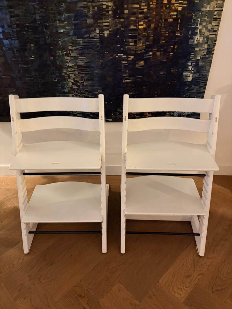 Stokke Tripp Trapp compleet met babyset en accessoires, Ophalen, Gebruikt, Meegroeistoel, Gordel(s)