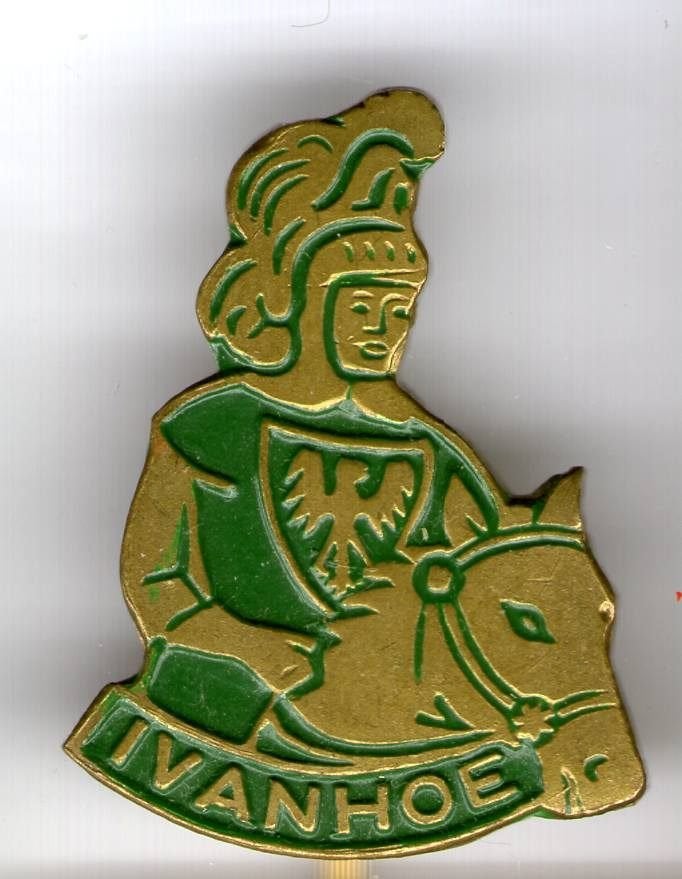 Ivanhoe groen op koper TV/strip speldjes ( R_181a), Verzamelen, Speldjes, Pins en Buttons, Verzenden, Nieuw, Figuurtje, Speldje of Pin