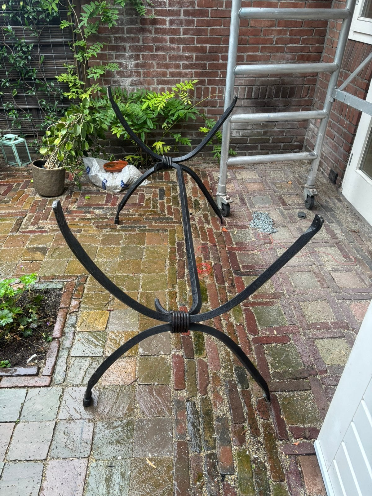 Gietijzeren onderstel voor tafel, Tuin en Terras, Tuintafels, Ophalen of Verzenden, Zo goed als nieuw, Rechthoekig, Metaal