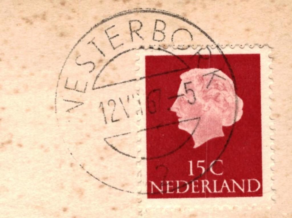 988061 Drenthe Stempel Westerbork 1967 Gelopen met postzegel, Ophalen of Verzenden, 1960 tot 1980, Gelopen, Drenthe