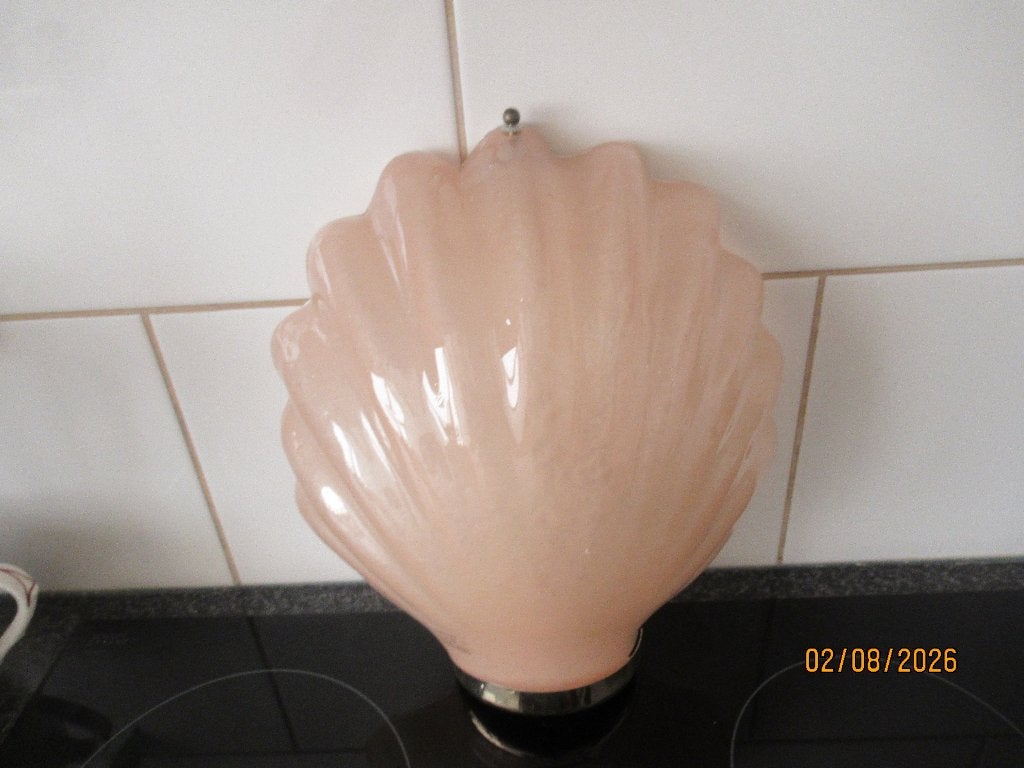 MURANO ROZE SCHELP LAMP -VETRO/LA MURRINA -ca1981, Ophalen of Verzenden