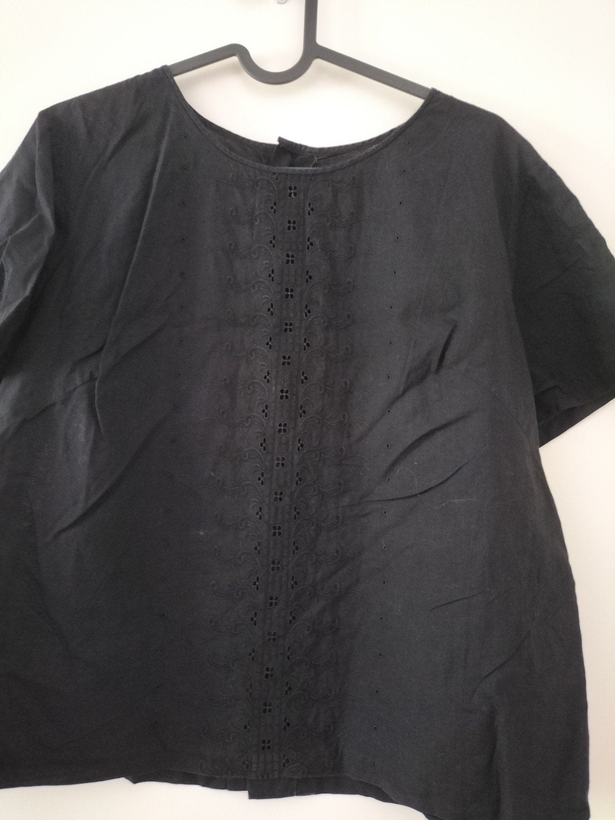 Vintage Zwarte Blouse met Borduurwerk, Kleding | Dames, Maat 38/40 (M), Zwart, Ophalen of Verzenden, Onbekend