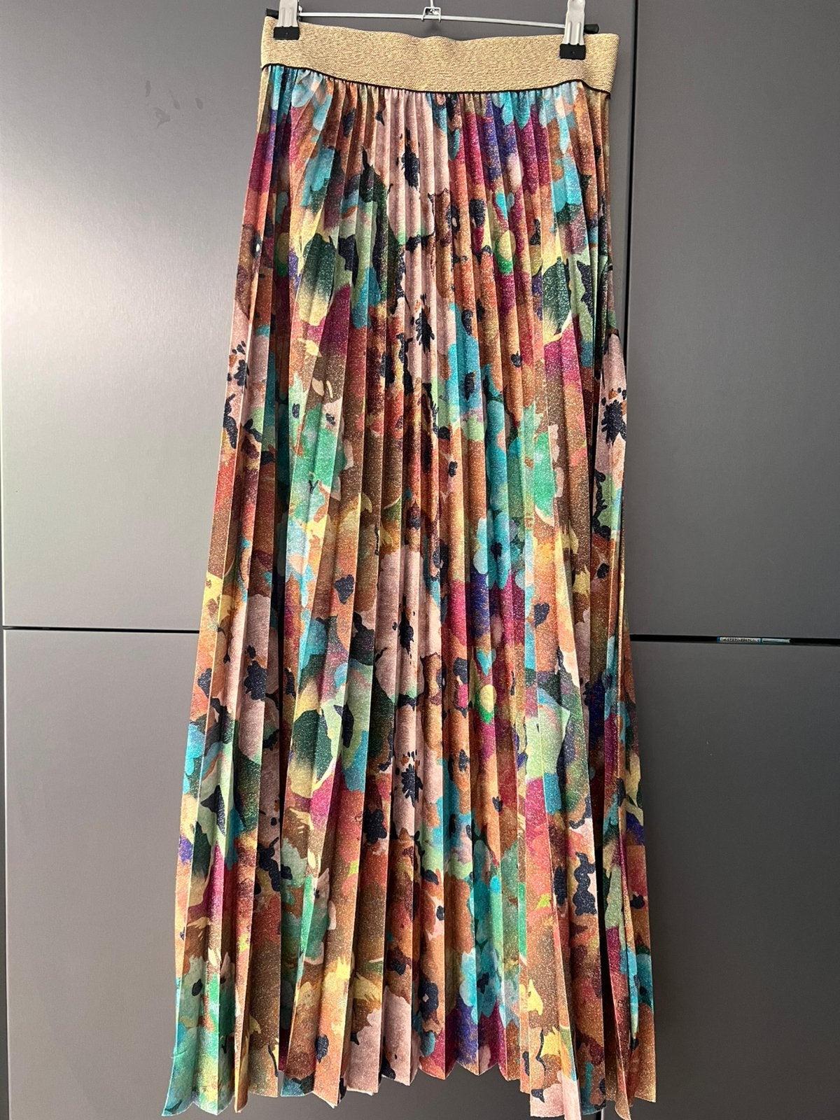 EXTRA LANGE PLOOIENROK PLISSÉROK PLISSÉ ROK BLOEM MOTIEF L, Kleding | Dames, Rokken, Overige kleuren, Maat 42/44 (L), Ophalen of Verzenden