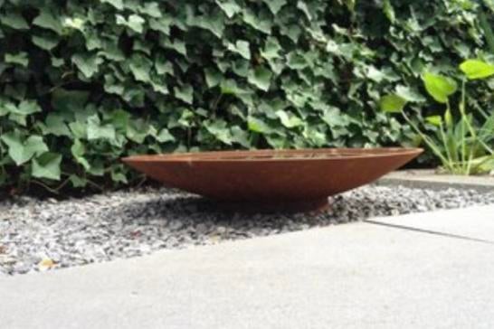 Waterschaal Cortenstaal 80 cm, Tuin en Terras, Waterpartijen en Fonteinen, Ophalen, Gebruikt, Overige materialen, Waterornament