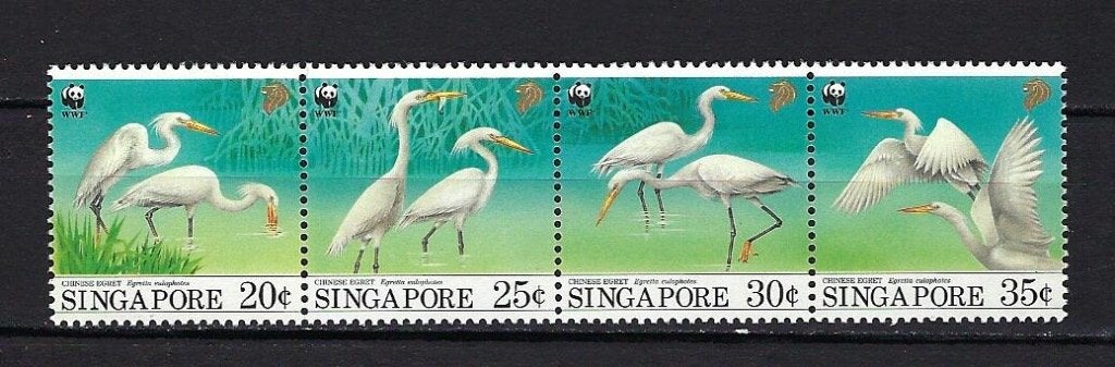 WWF Singapore Mi. 705/708 Postfris (VOGEL), Ophalen of Verzenden, Postfris, Dier of Natuur