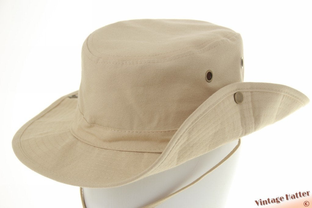 Australische bush hoed met drukknopen beige katoen 58 t/m 60, Ophalen of Verzenden, Nieuw, 58 of 59 cm (L, 7¼ of ⅜ inch), Hoed
