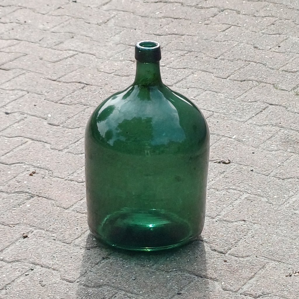 Grote groene gistfles, Groen, Vintage, Gebruikt, Onbekend