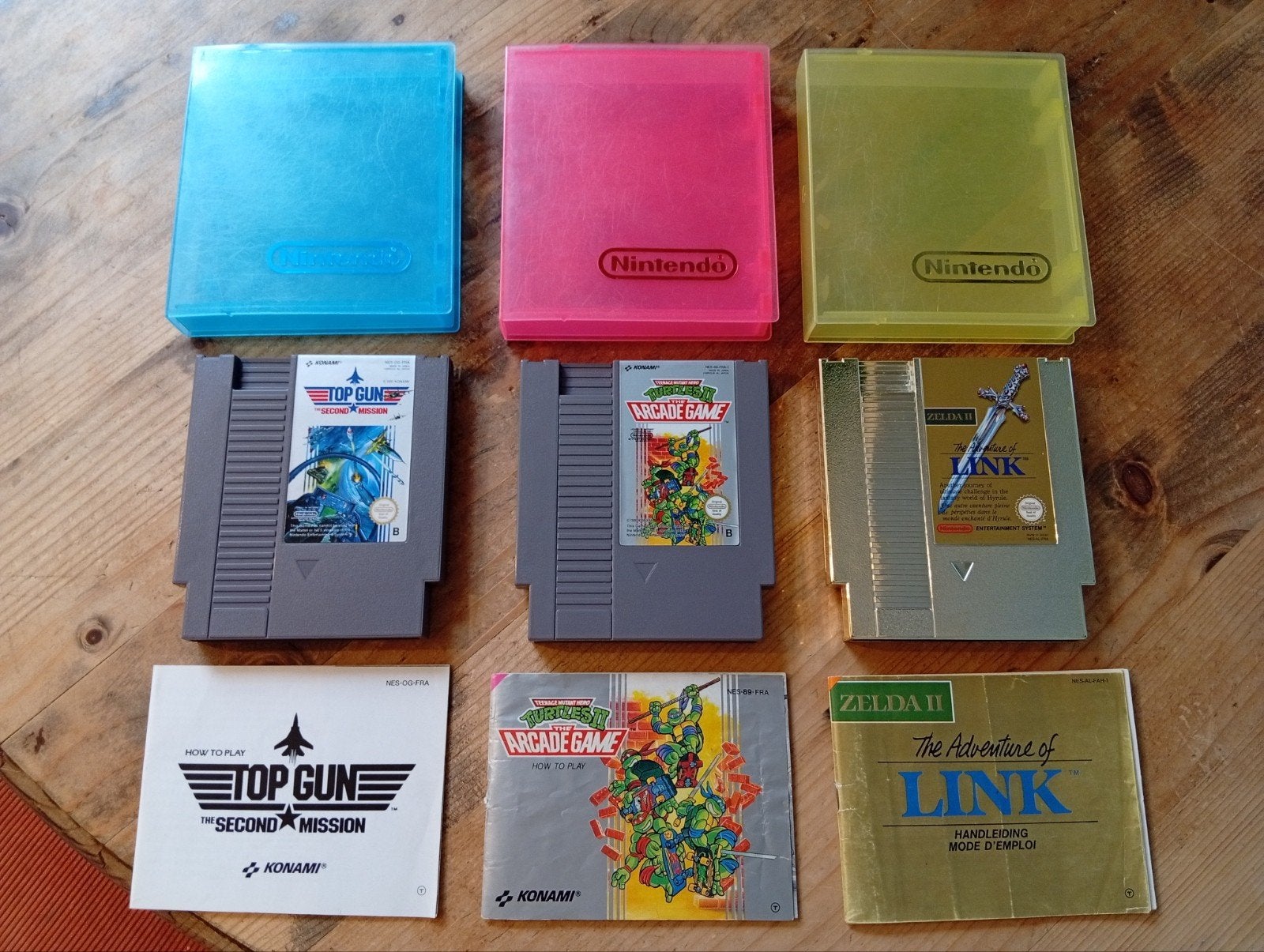 3 NES Toptitels: Zelda II, Turtles II, Top Gun + boekjes, Spelcomputers en Games, Games | Nintendo NES, Avontuur en Actie, 2 spelers