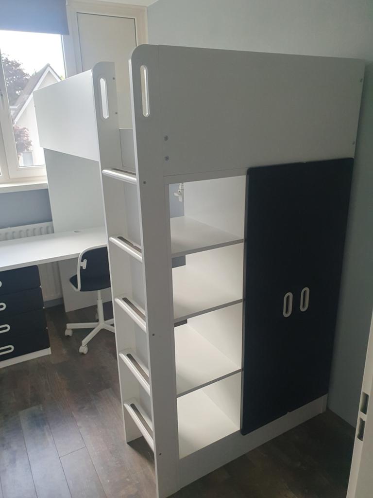 Hoogslaper met kledingkast en bureau Smastad, Ophalen, Zo goed als nieuw, Hoogslaper