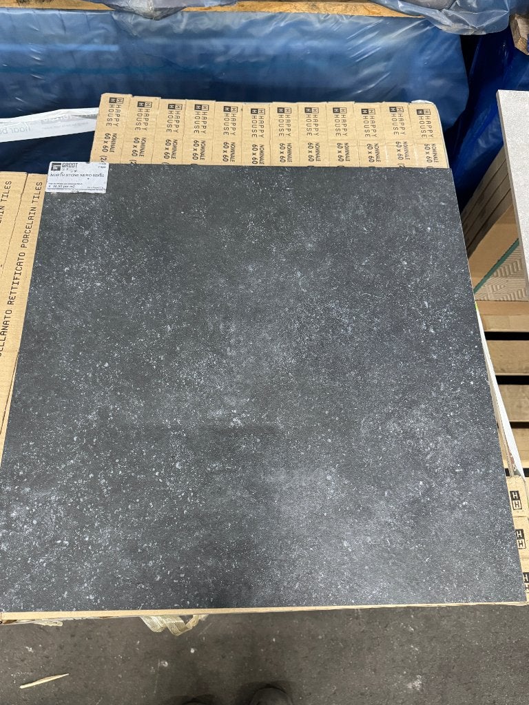 North Stone Nero Happy House antraciet 60x60 keramiek 150m2+, Ophalen, 60 cm of meer, Nieuw, 10 m² of meer