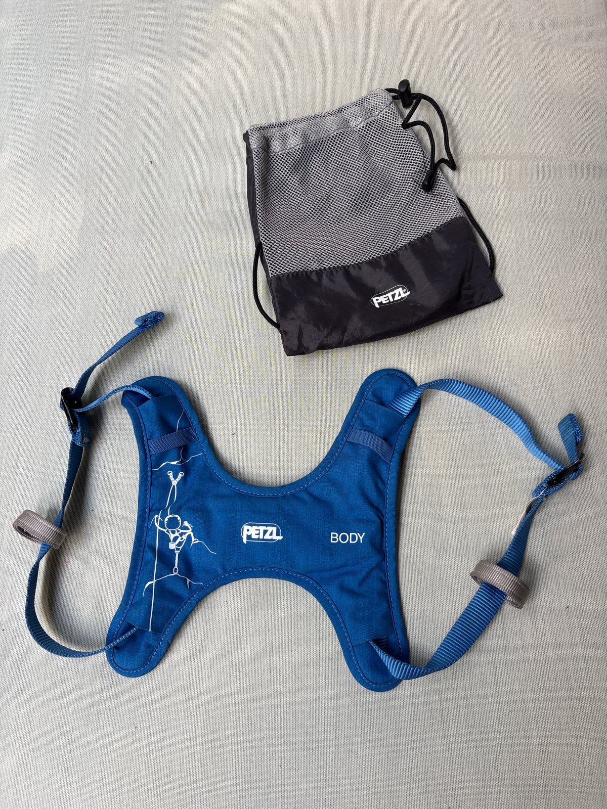 Petzl BODY Bretelles Klimharnas voor Kinderen - Blauw, Ophalen of Verzenden, Gebruikt, Klimsport-accessoire