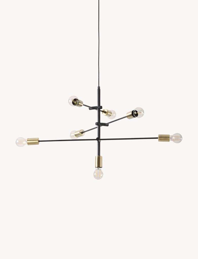 Westwing Hanglamp Venja Zwart Goud Modern Design, Huis en Inrichting, Lampen | Hanglampen, Ophalen, Zo goed als nieuw, Modern Design Minimalistisch Japandi Scandinavisch