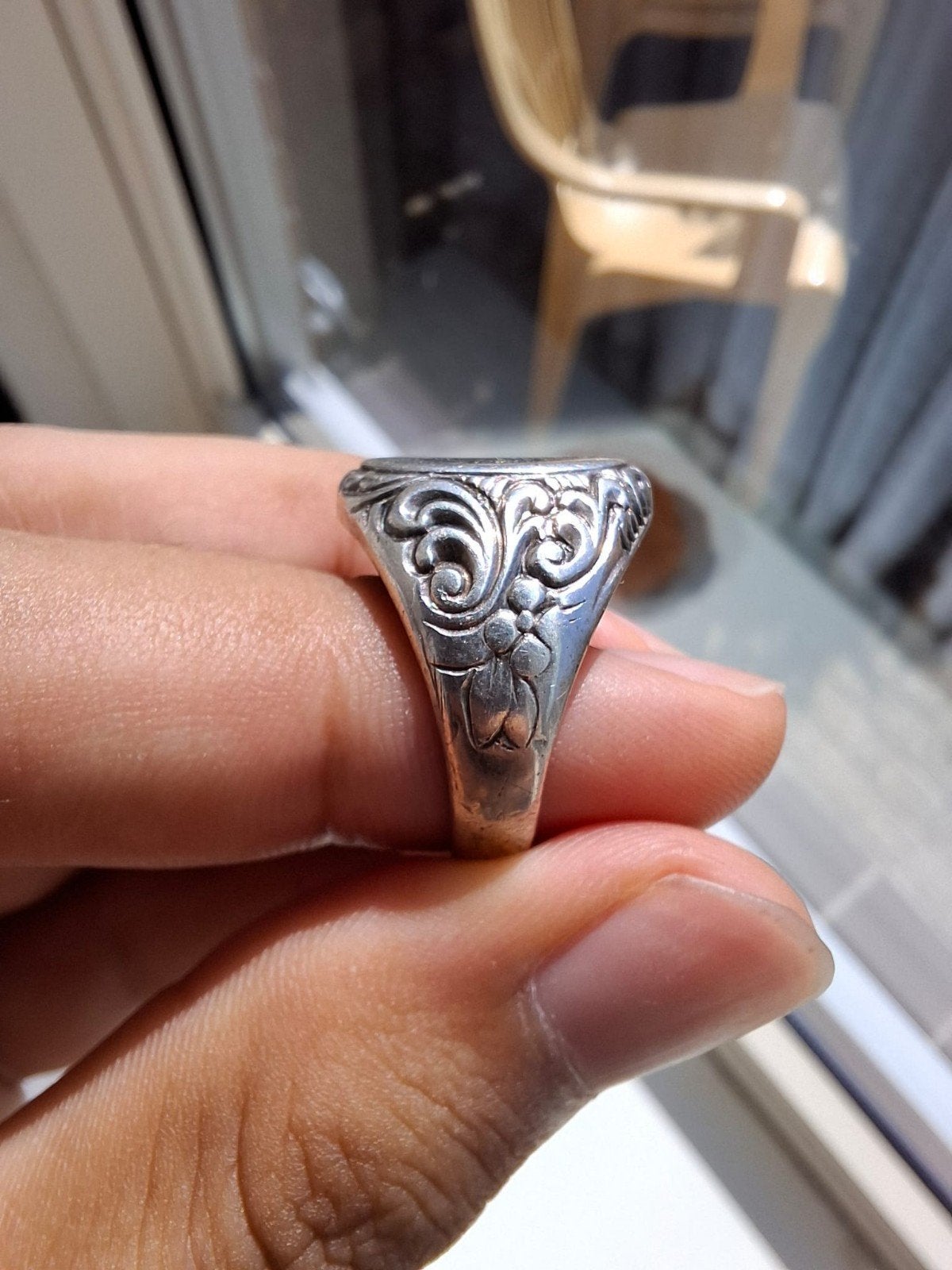 antieke zilveren zegelring, Ophalen of Verzenden, Zilver