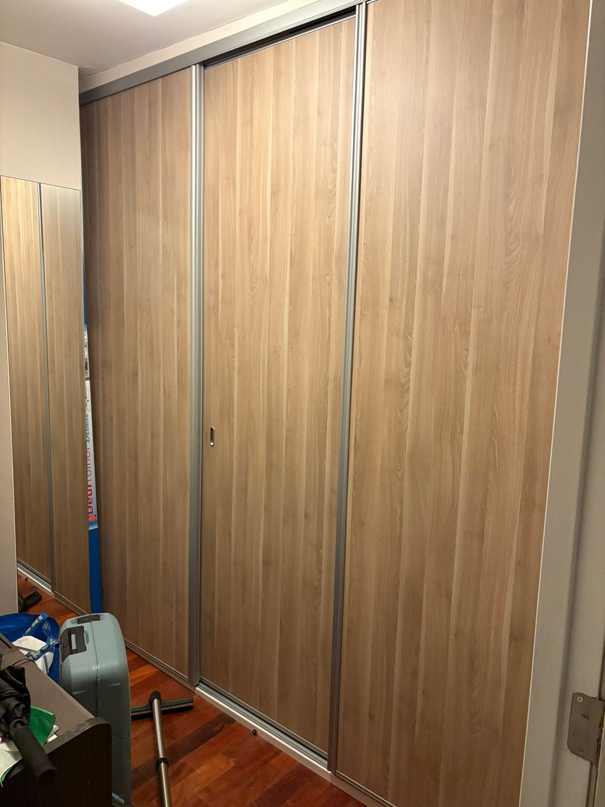 Kastdeuren drie stuks met rails, Ophalen, 200 cm of meer, 50 tot 100 cm, Zo goed als nieuw