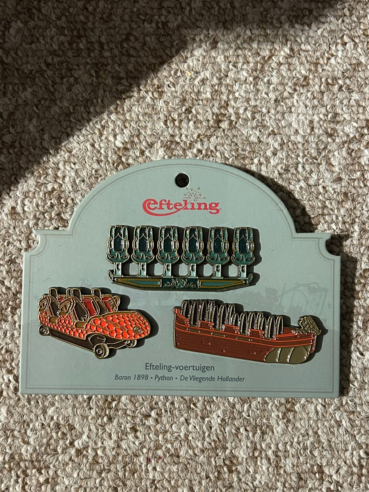 Efteling Pin Set Voertuigen, Verzamelen, Efteling, Ophalen of Verzenden, Button of Speldje
