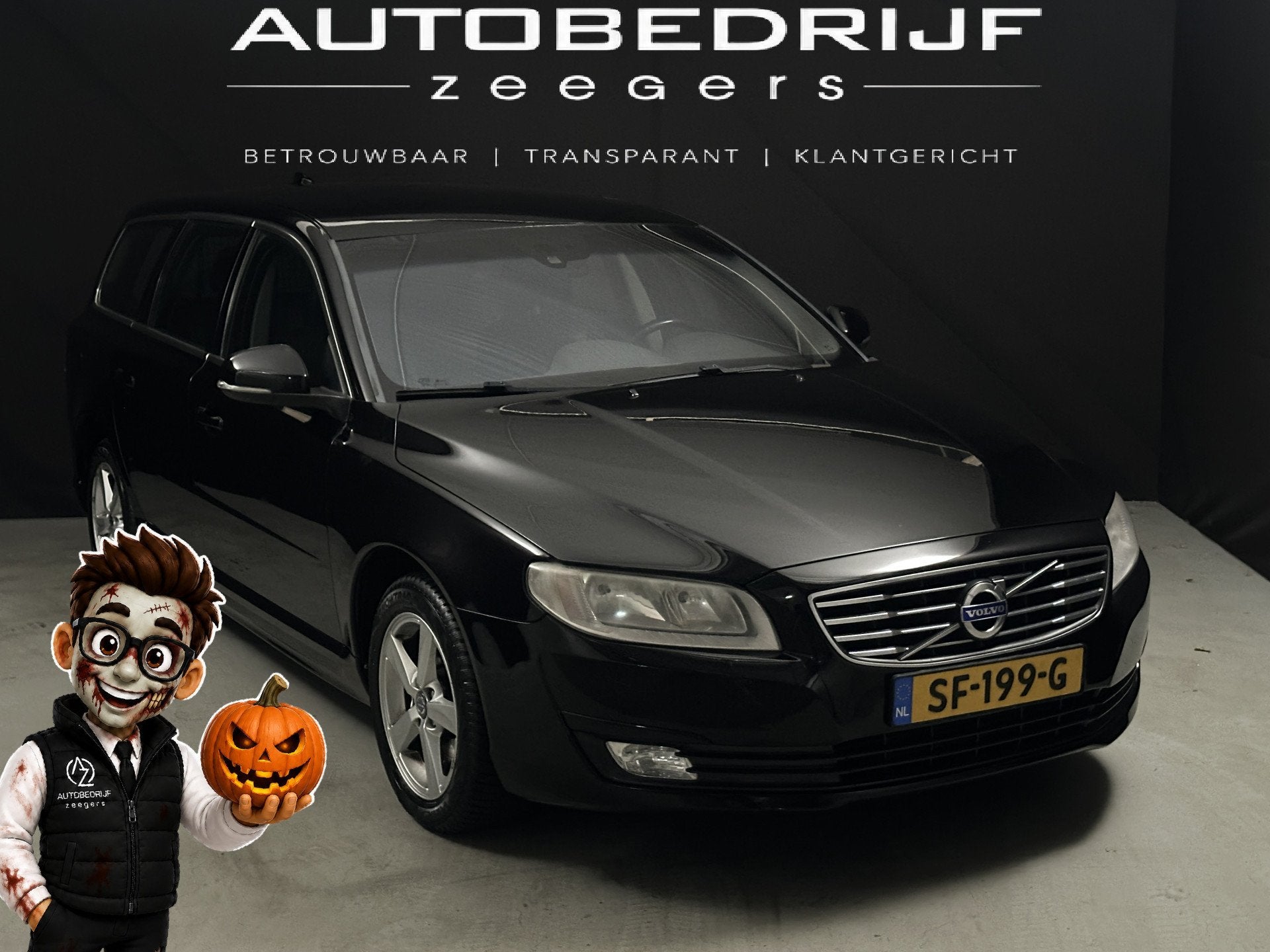 Volvo V70 2.0 T5 Kinetic *Automaat*AC*CC*Full Leather*, Auto's, Gebruikt, Euro 6, 4 cilinders, Zwart