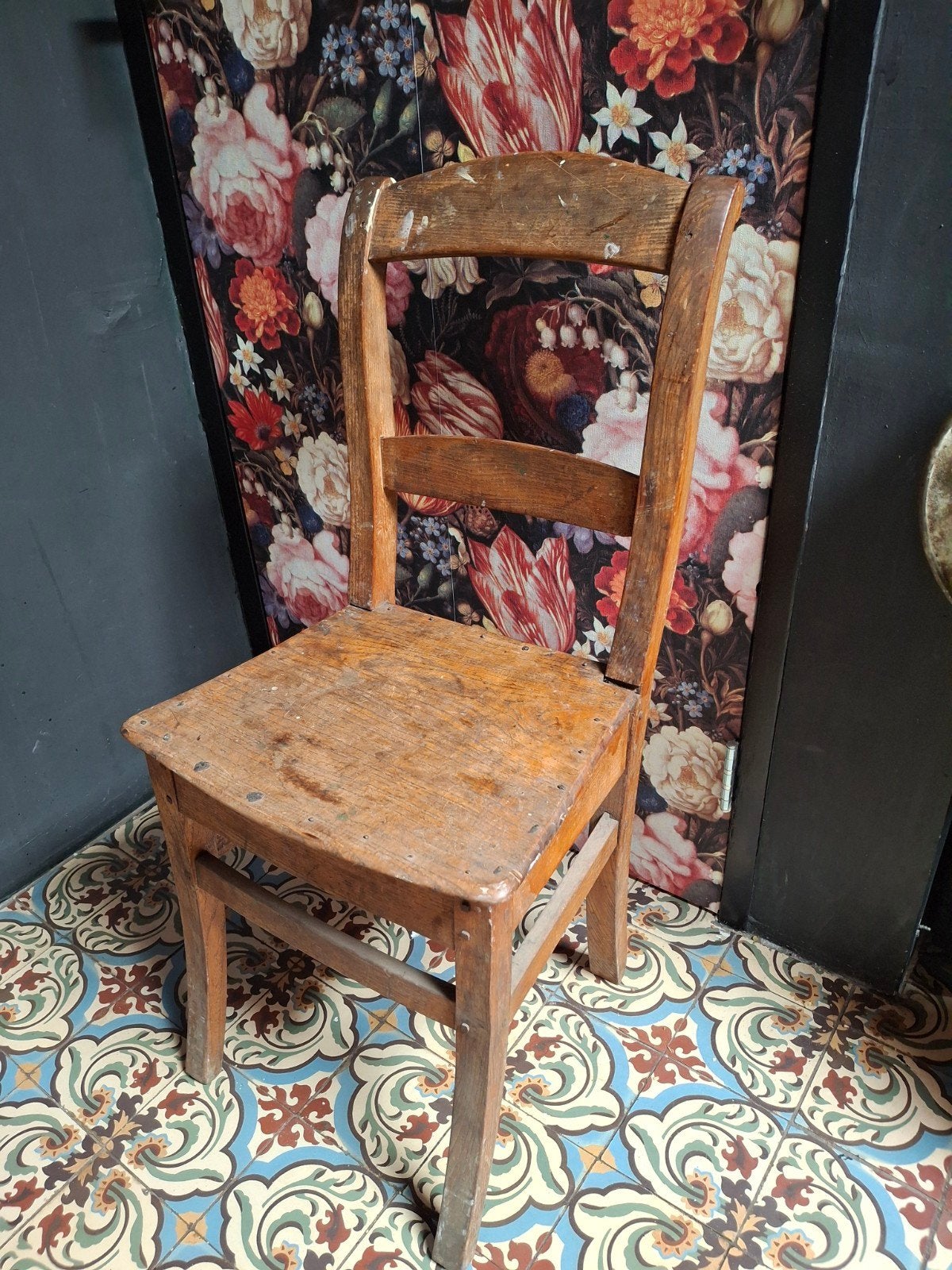 Brocante houten stoel stoeltje eetkamerstoel, Ophalen