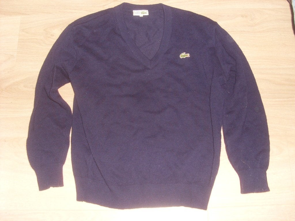 lacoste trui L v hals, Verzenden, Zo goed als nieuw, Blauw