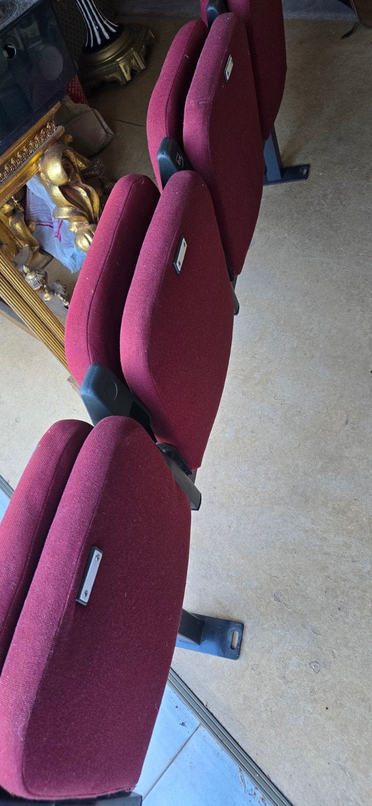 Rode bioscoopstoelen / theaterstoelen - 6 stuks, Ophalen, Gebruikt, Vier, Rood