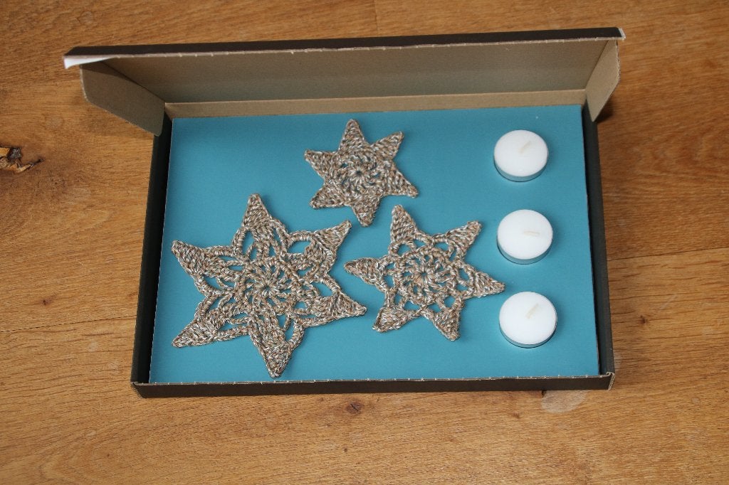 Gehaakte sterren met kaarsjes, Ophalen of Verzenden, Nieuw, Overige materialen, Minder dan 25 cm