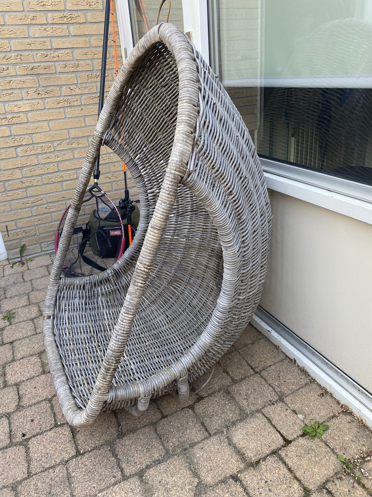 Wicker hangstoel - Comfortabele en stijlvolle toevoeging, Ophalen, Gebruikt, Wicker