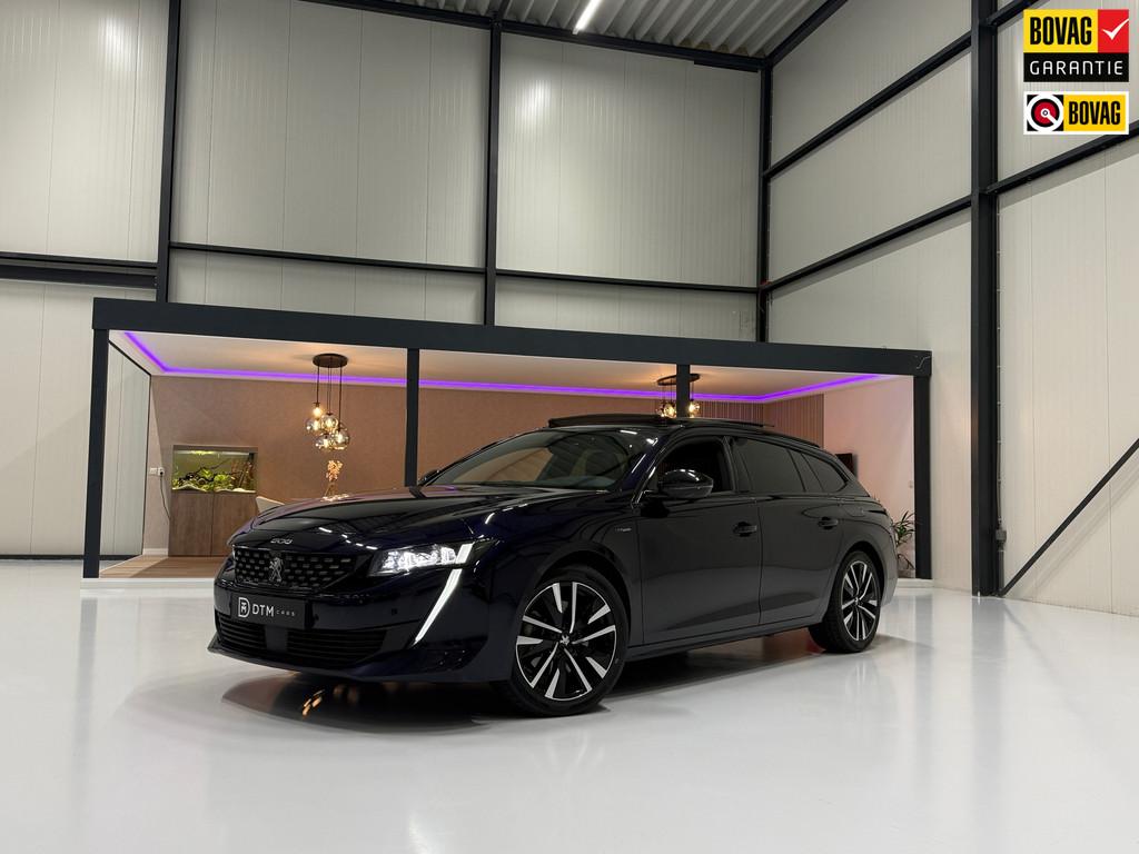 Peugeot 508 SW Hybrid 225pk GT | Focal Audio | Pano | 360°, Auto's, Gebruikt, 4 cilinders, Blauw, Leder en Stof