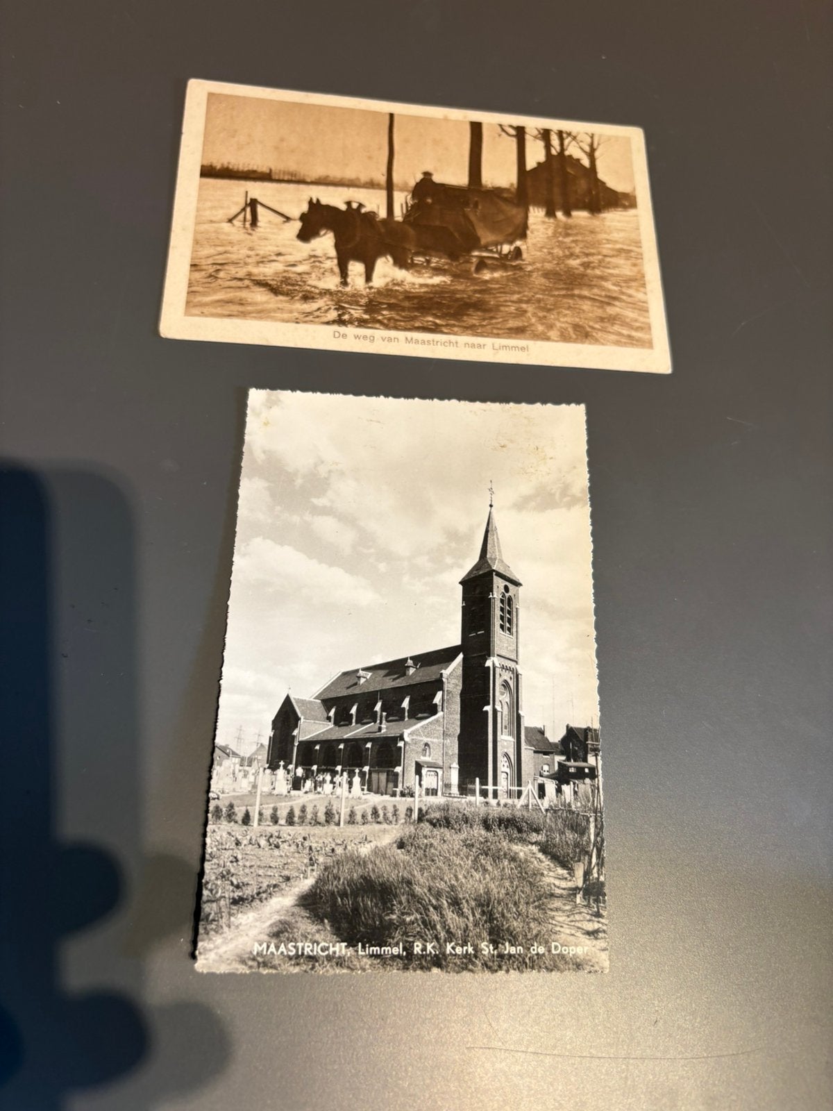 Oude ansichtkaarten Maastricht-Limmel | Watersnood , kaarten, Verzenden, 1920 tot 1940, Limburg