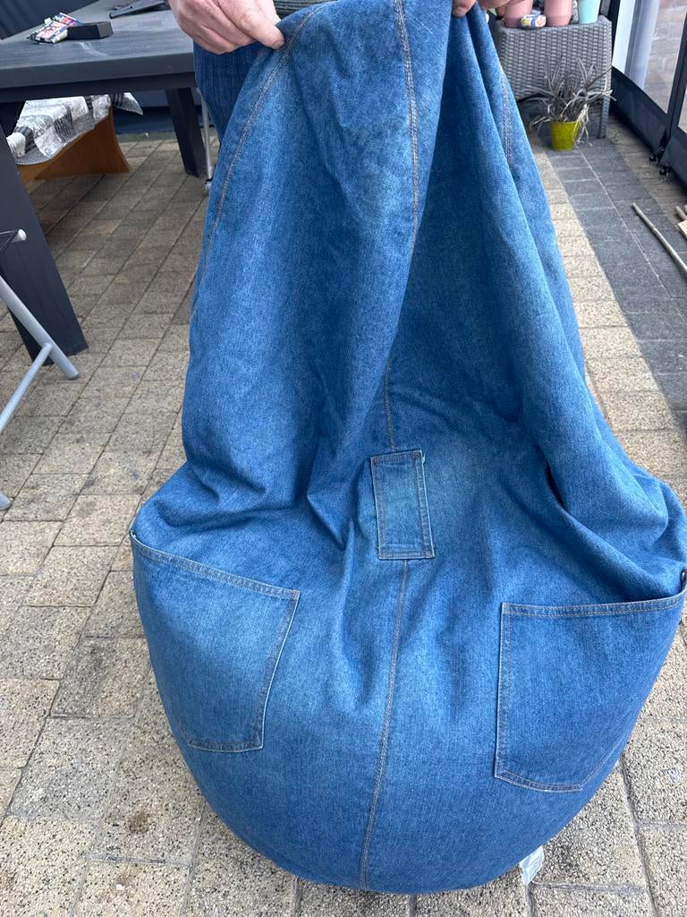 Poef jeans, Ophalen, Gebruikt, Rond, Stof
