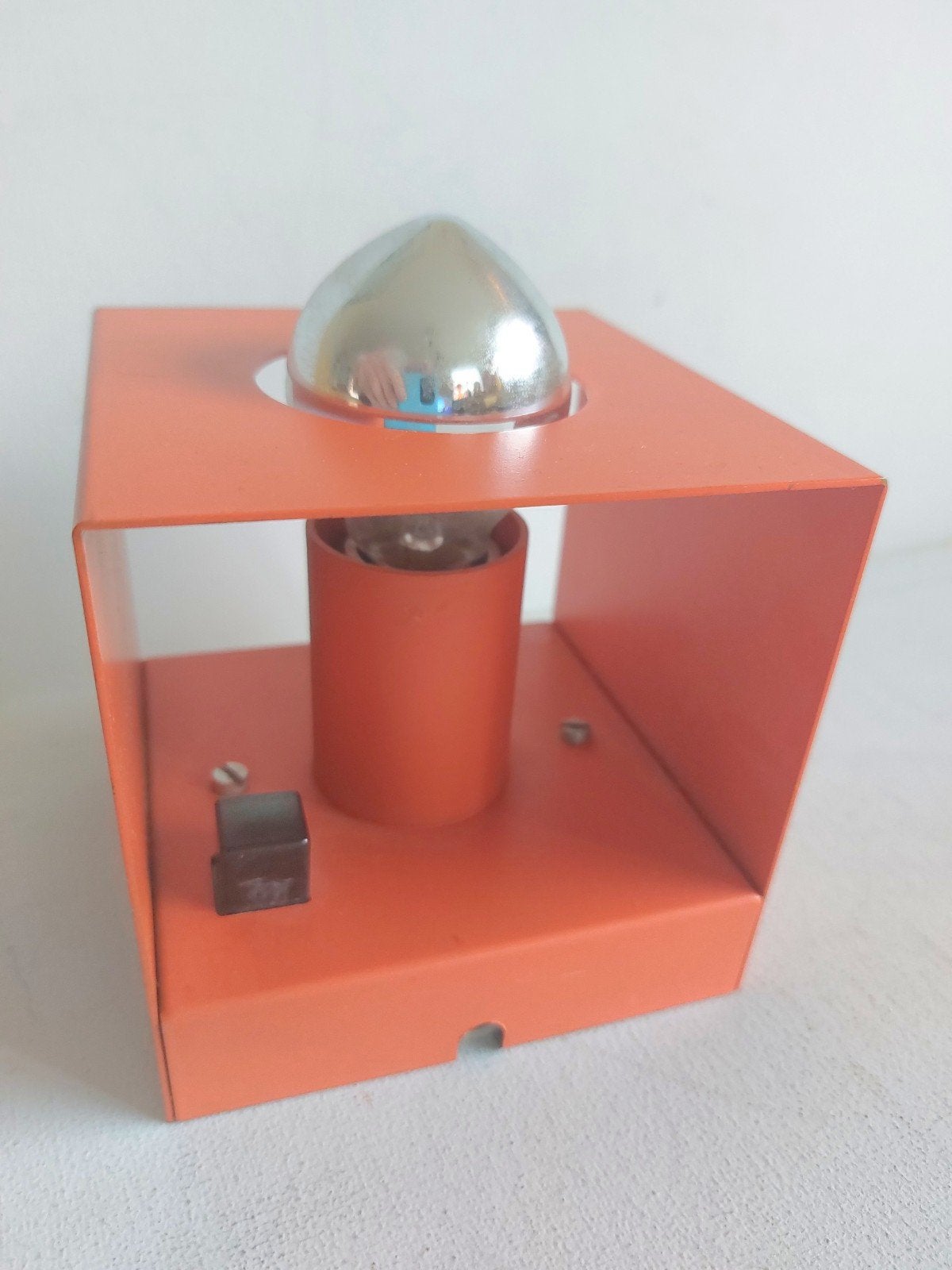Vintage Philips KMS Kubus Wandlamp Oranje, Antiek en Kunst, Ophalen of Verzenden