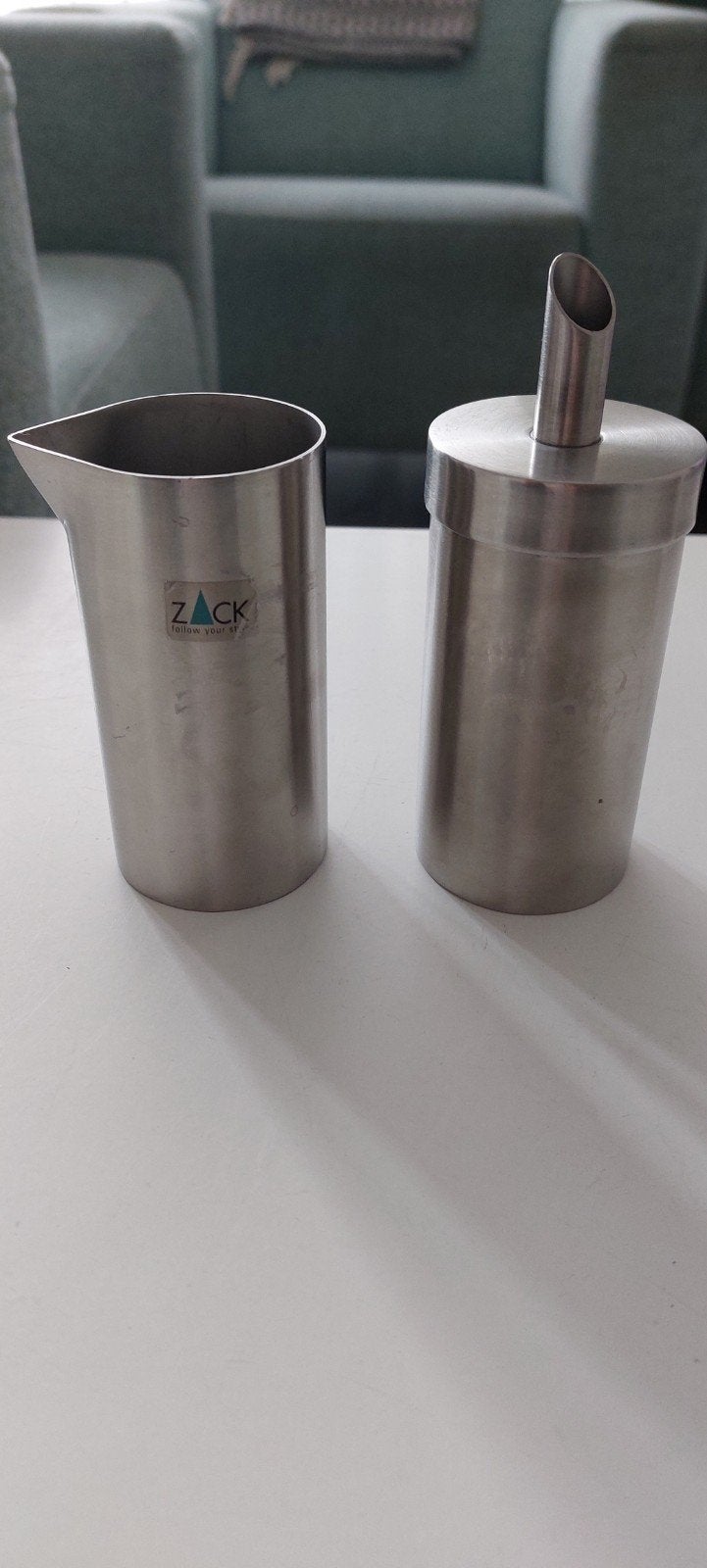 Zack Design RVS melkkannetje en suikerstrooier set, Zilver, Ophalen of Verzenden, Metaal, Overige typen