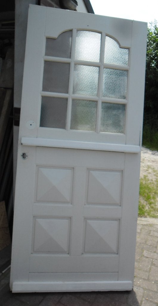 Hardhouten buitendeur met enkel glas, Ophalen, Gebruikt, 80 tot 100 cm, Buitendeur