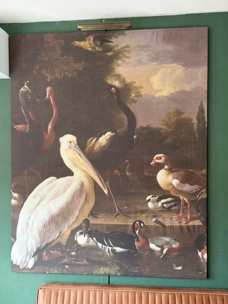 Groot schilderij met diverse vogels, 155x125 cm, Ophalen of Verzenden