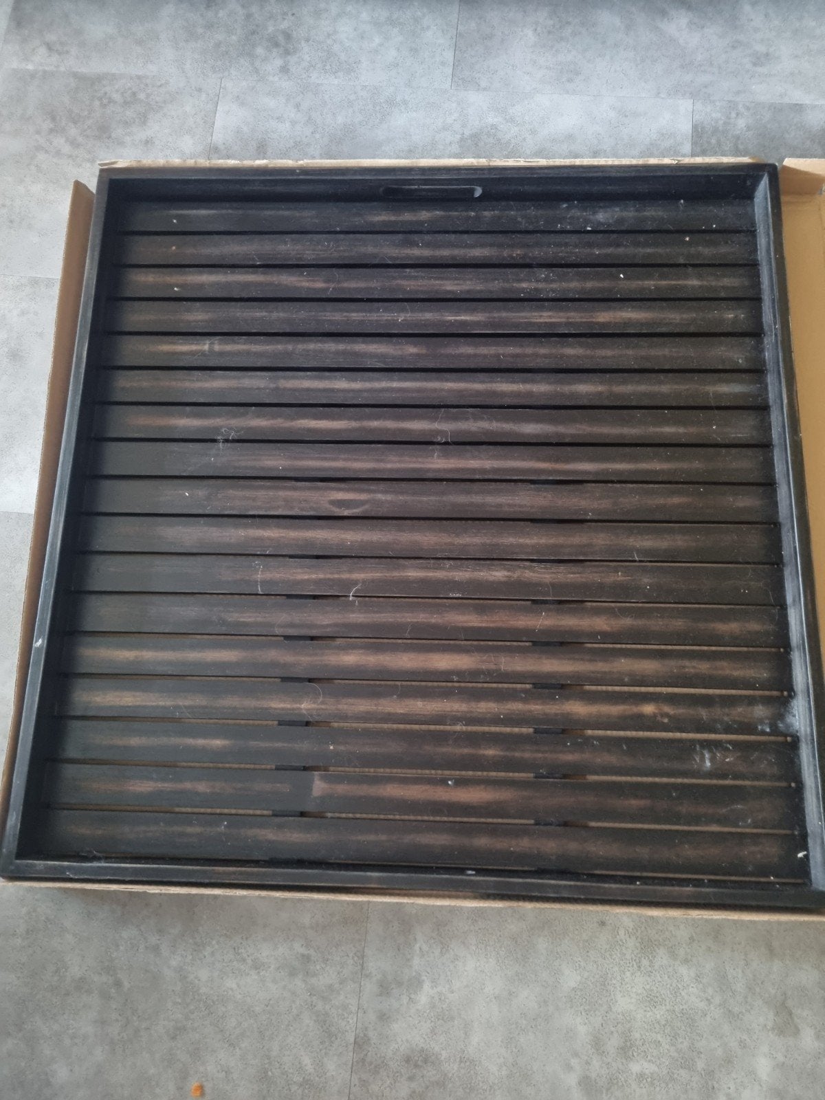 Mondial Living Dienblad 80x80xH6cm Black Wash, Ophalen, Vierkant, Nieuw, Dienblad