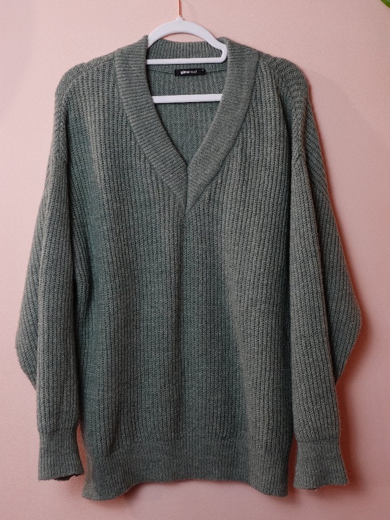 Gina Tricot Grofgebreide Groene Trui Dames XS, Gina Tricot, Ophalen of Verzenden, Zo goed als nieuw, N.v.t