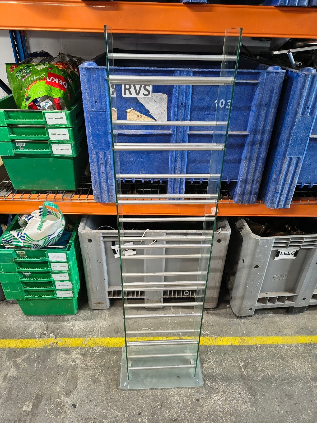 cdrek / dvd rek van glas, Ophalen, Gebruikt, Glas, .