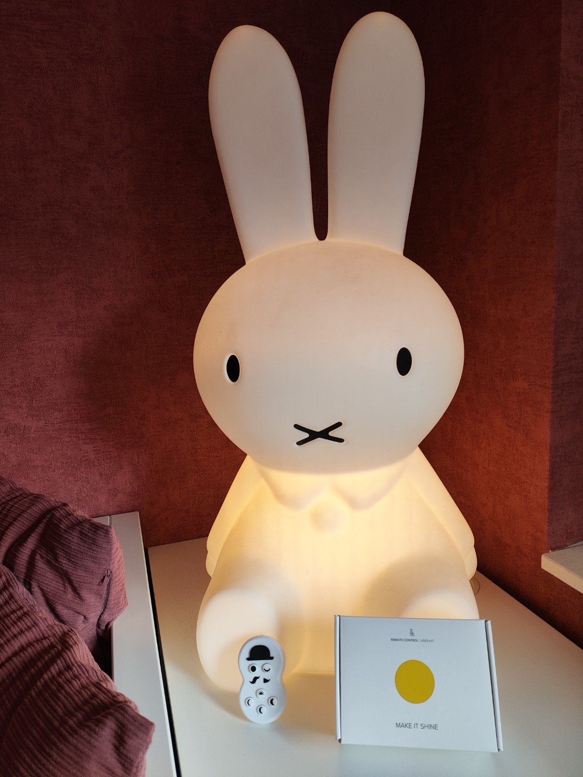 Prachtige Nijntje XL 80 cm met dimbare remote control, Kinderen en Baby's, Kinderkamer | Inrichting en Decoratie, Wit, Ophalen of Verzenden