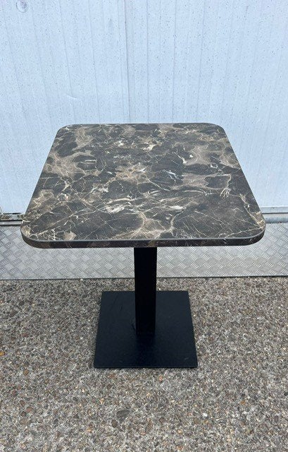 2 stuks horeca restaurant tafels 60x70 cm bruin marmer, Antiek en Kunst, Ophalen